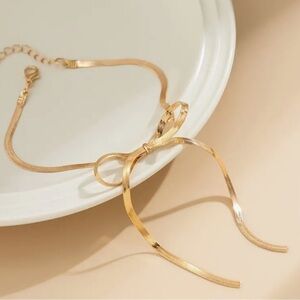 Gold Tone Bow Anklet New